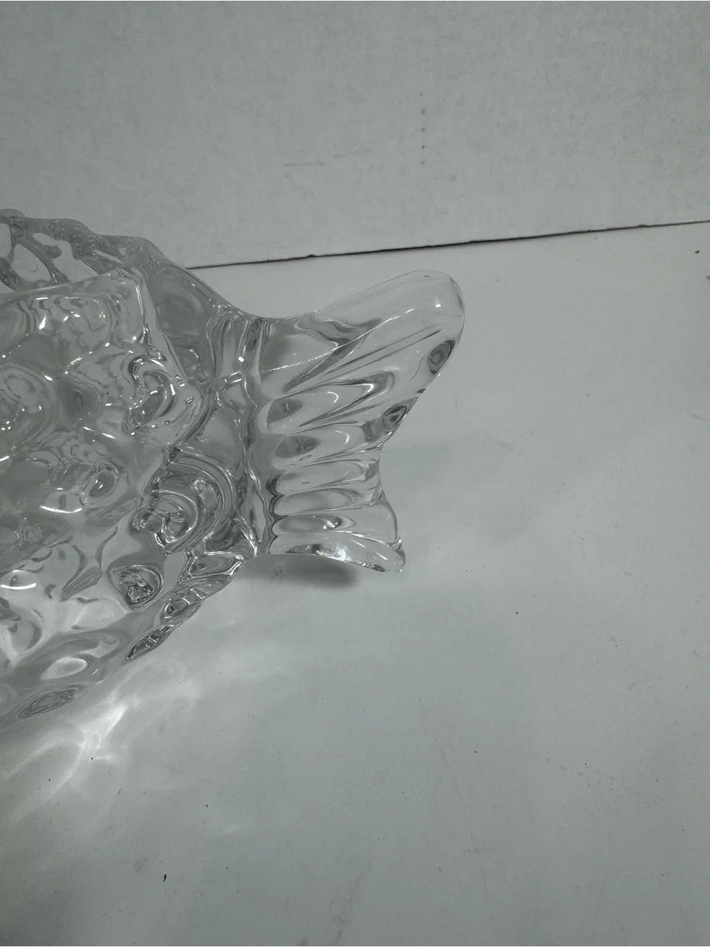 Whimsical Clear Glass Fish Vessel, Cocktail Glass, Candy Dish, Trinket Holder